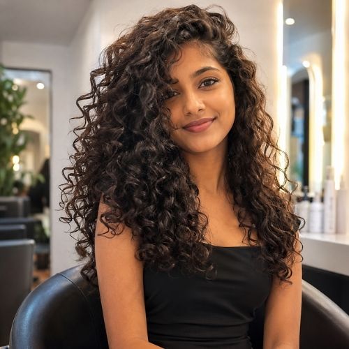Defined curly Indian human hair texture