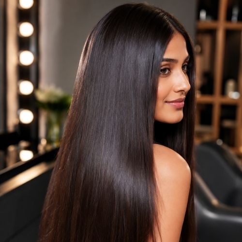 Silky straight Indian human hair texture